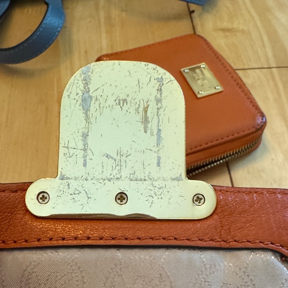 Michael Kors Burnt Orange Leather Crossbody with Matching Wallet Set - Picture 11 of 14